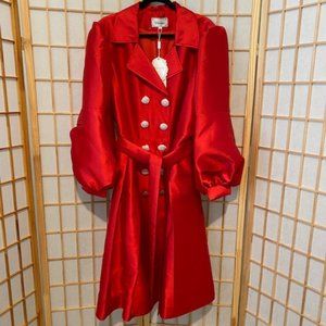 Red tuxedo dress by Diana; double breasted, jeweled buttons, lined, Size 20, NWT